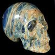 Beautiful, Carved, Blue Calcite Skull - Argentina #63162-1